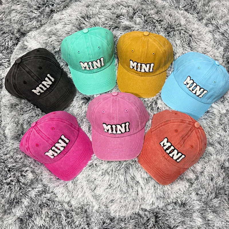 Hot Selling Children 3D MINI embroidery hat adjustable baseball cap kids sun visor outdoor curved classic sports hat