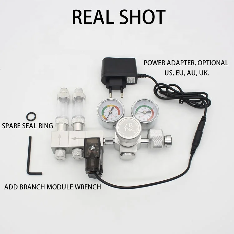 WYIN ZRDR CO2 Regulator Valve  Solenoid Aquarium Bubble Counter Carbon dioxide pressure reducing valve with shunt