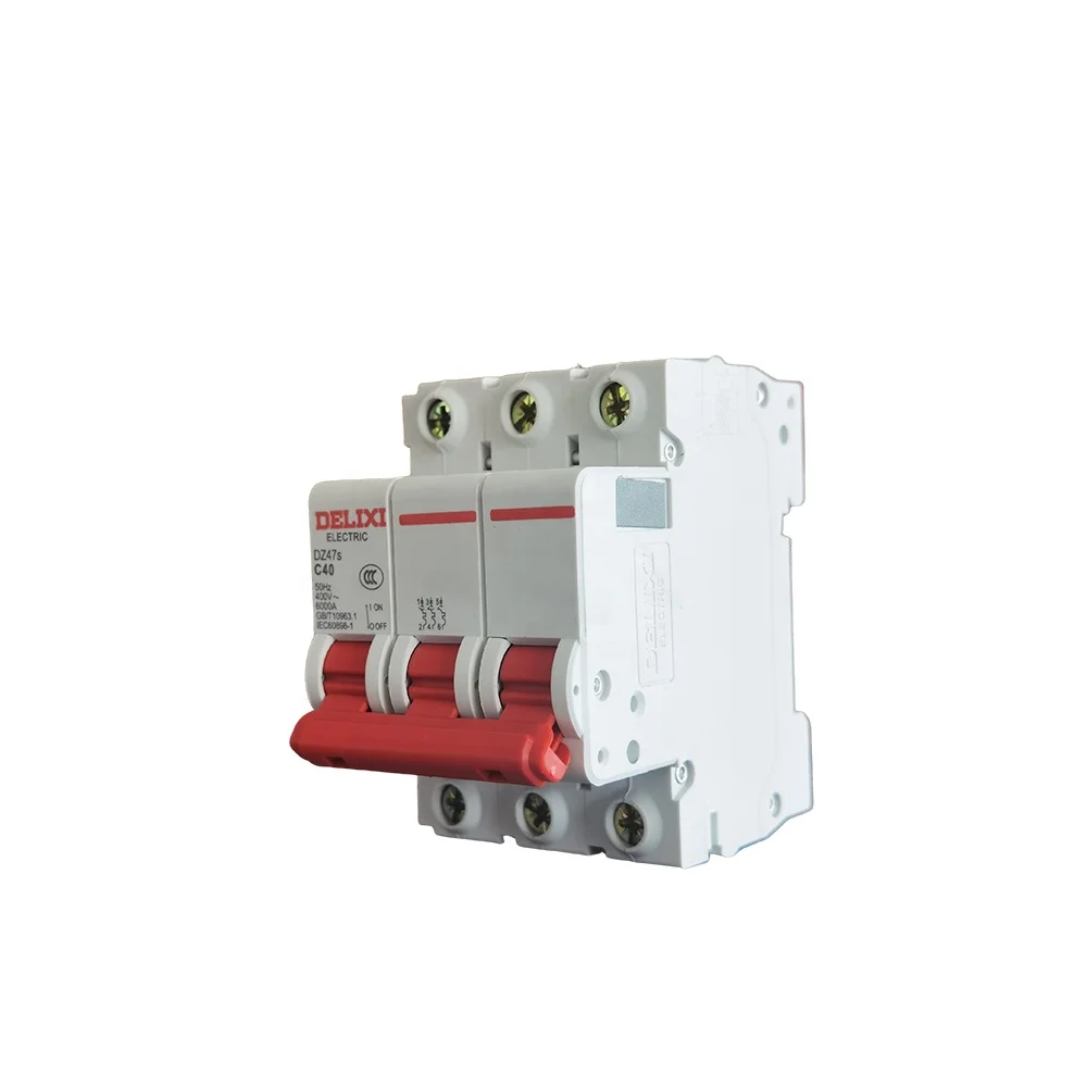 High Quality Delixi MCB 3P 1A 2A 3A 4A 5A 6A 8A 10A 13A 16A 20A 25A 32A 40A 50A 63A DC MCB DZ47S Miniature Circuit Breaker