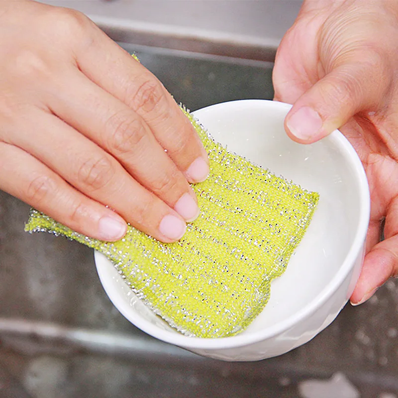 DS2857 Heavy Duty Dish Wash Kitchen Sponge for Pot Non Scratch Scouring Sponge  Steel Scrub Sponges for Dishes Metal Scrubber