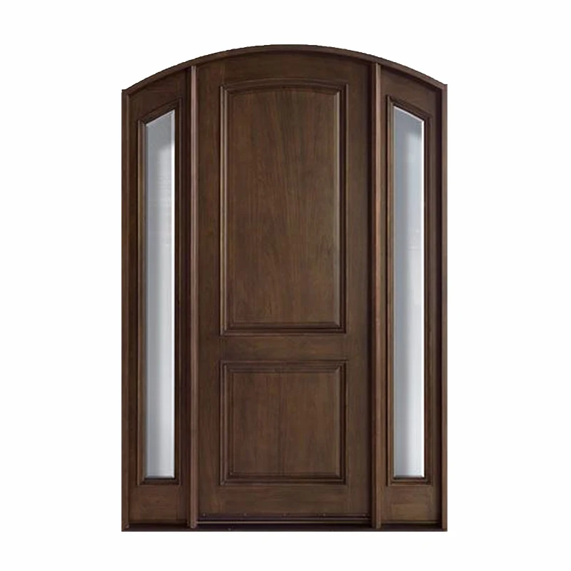 Solid Wooden entry exterior and interior door light luxury classical for office building villa