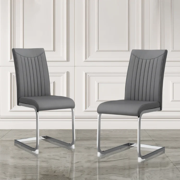 Free Sample Wholesale Restaurant PU leather iron Z-shaped High Back Dining Chair