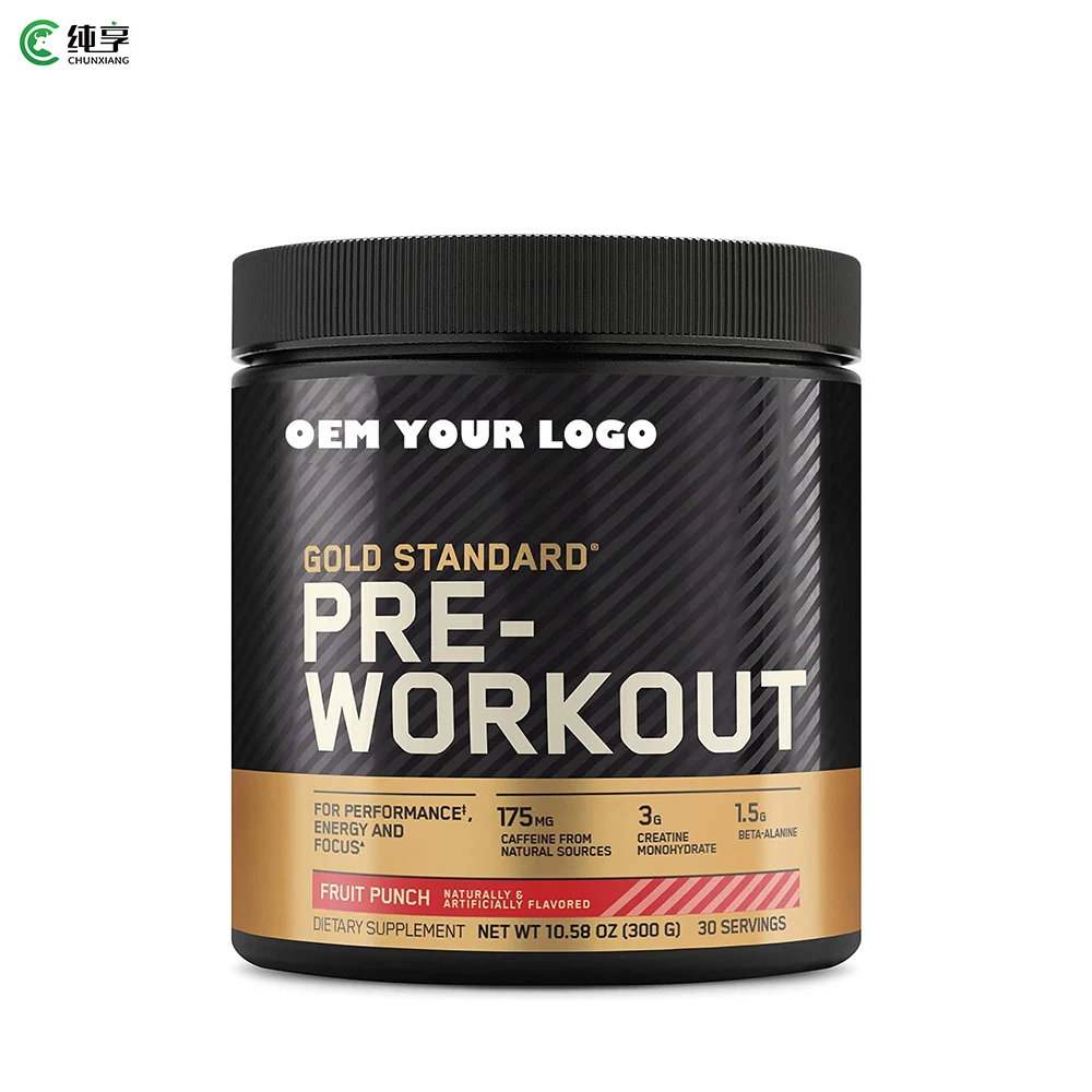Private Label OEM Gold Standard Pre Workout Vitamin D Immune Support with Creatine Caffeine for Energy