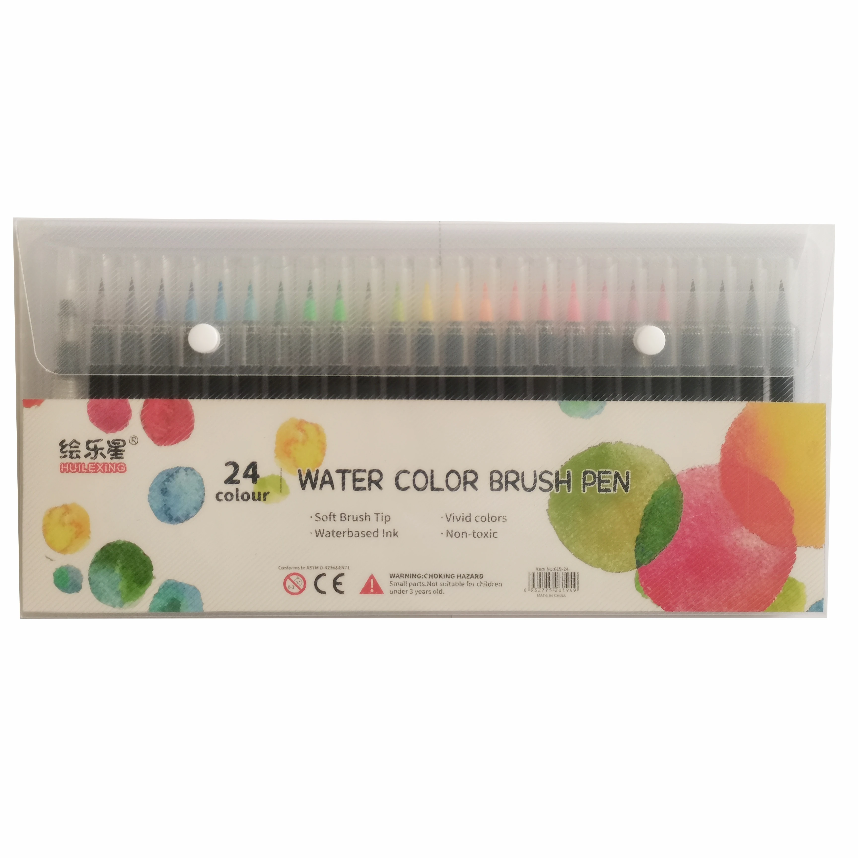 Affordable 24 Colors Water Color Brush Pen for Student Art Calligraphy with Watercolor Fountain Pen PVC Box