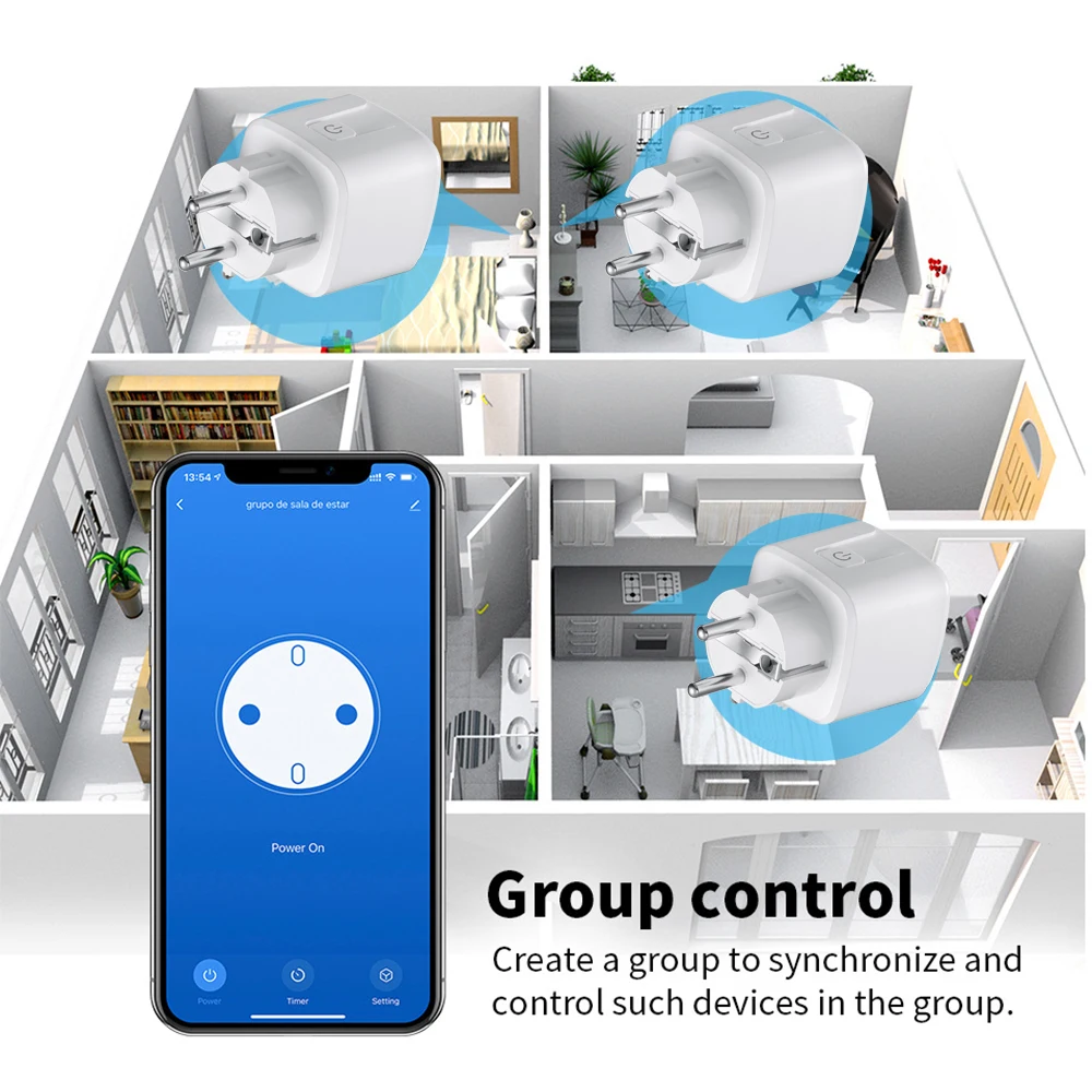 16A Zigbee Smart Plug Socket With Power Energy Monitor EU Multi Plug Tuya APP Control Works With Alexa Google Assistant