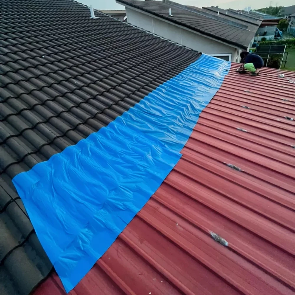 Custom Width Aluminum Foil Butyl Rubber Waterproof Membrane Tape For Boat Concrete Color Steel Tile Metal Roof Crack Repairing
