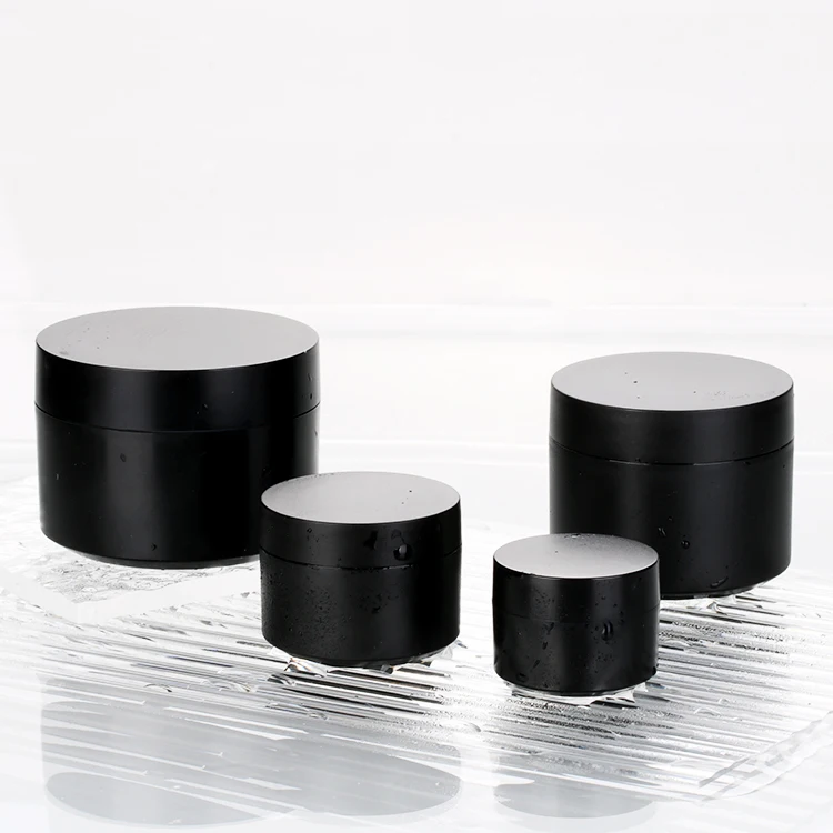 Gel Polish Bottles Frosted Nail Jar Cosmetic Customized 1oz Black Plastic Jar Wholesale Plastic with Lids 5g 15g 30g 50g 5000