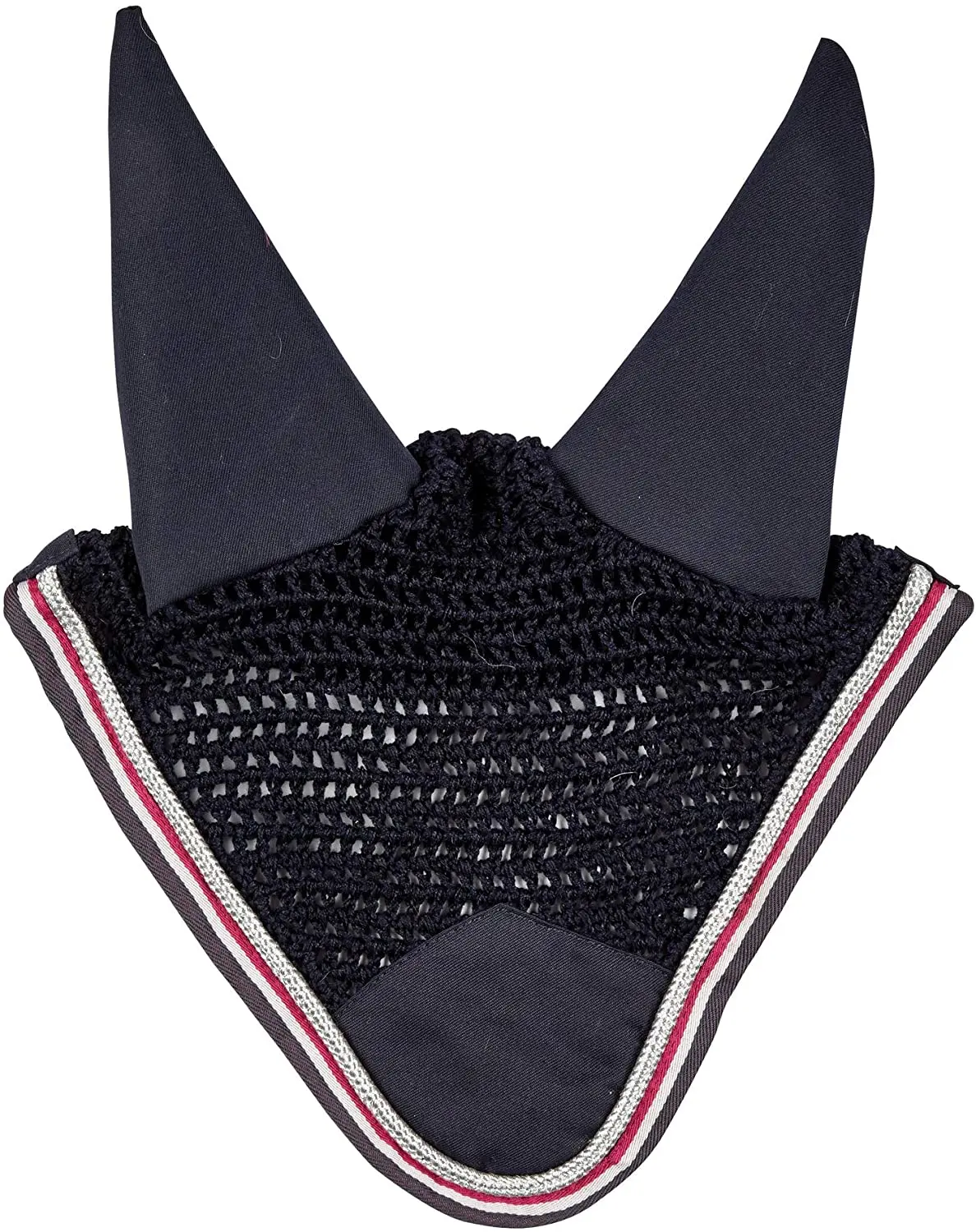 Накладка на уши лошади контрастная накладка сетчатый капюшон хлопчатобумажная ткань красивые швы и тесьма необычная отделка