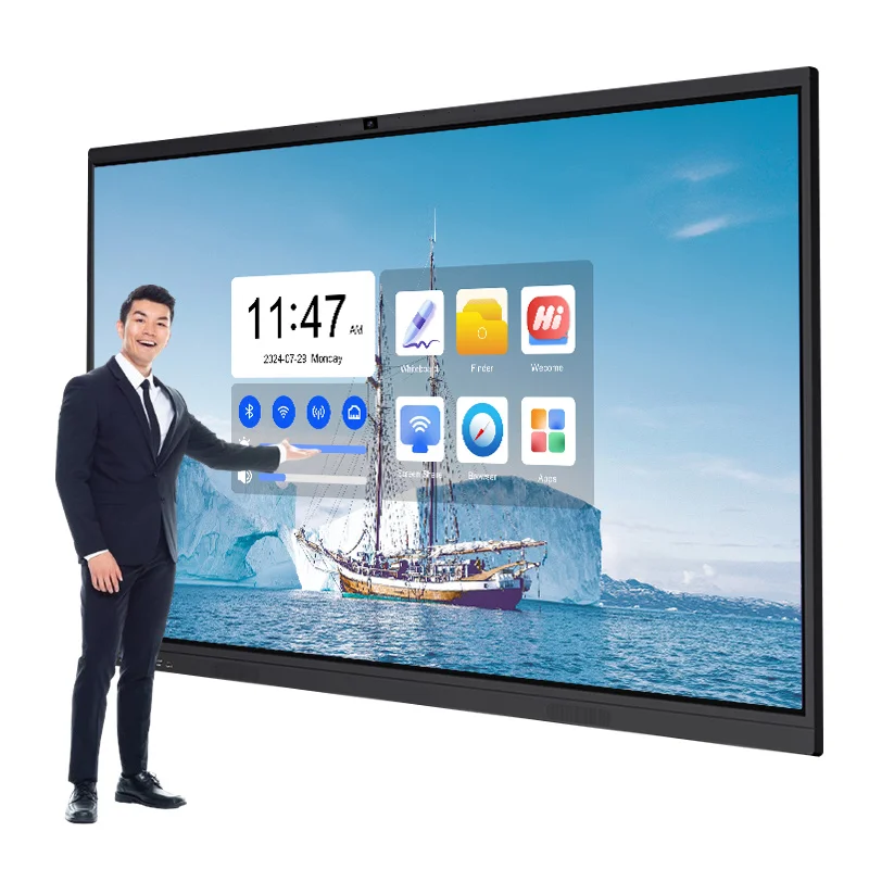 65/75/85/98/110 inch finger touch Digital Interactive Whiteboard 4K  conference electronic digital interactive smart white board
