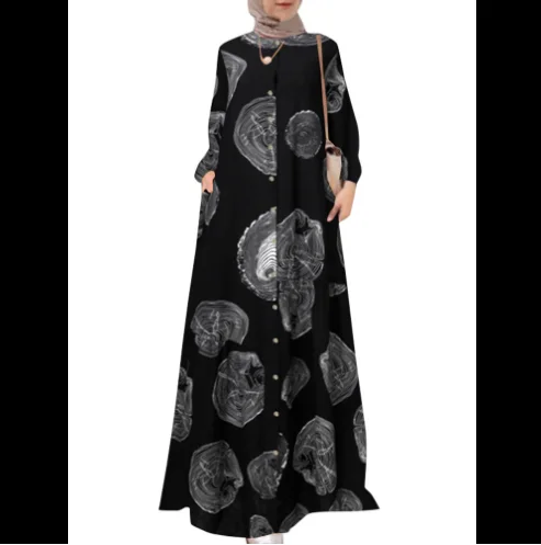 Europe and America  four  color mix Muslim dresses Long flared Skirts Dress Islamic Clothing for Women