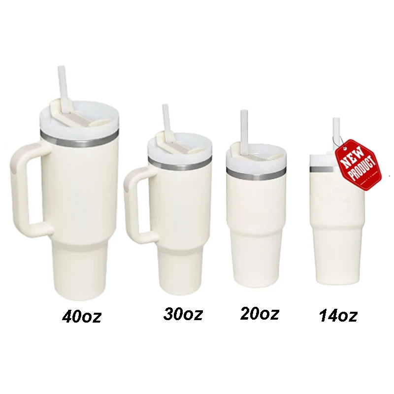 Wholesale Metal Cup With Handle Stainless Steel Handgrip Water Bottle Custom Quencher H2.0 Tumbler Cup With Handle And Straw