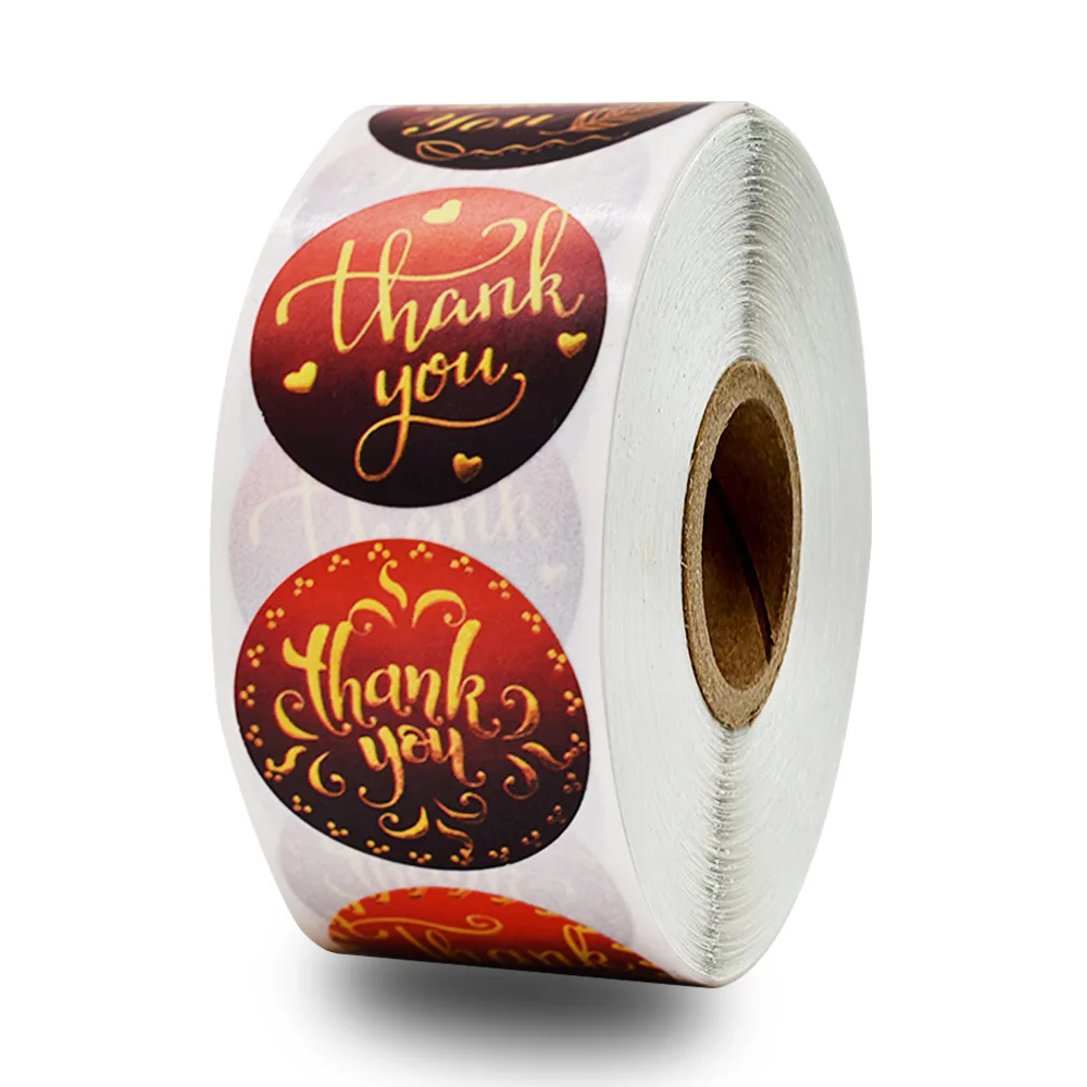 Custom Thank You Sticker for Shopping with US 1.5 inch 500Pcs Thank You for Your Order Round Retail Price Labels