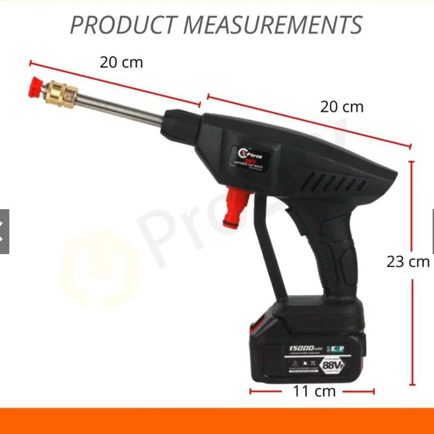 Pressure Water Jet Car Washer 12V 24V 21V 25V 88vf Tool Home Office Gun Spray Clean Pencuci Kereta Air Jet
