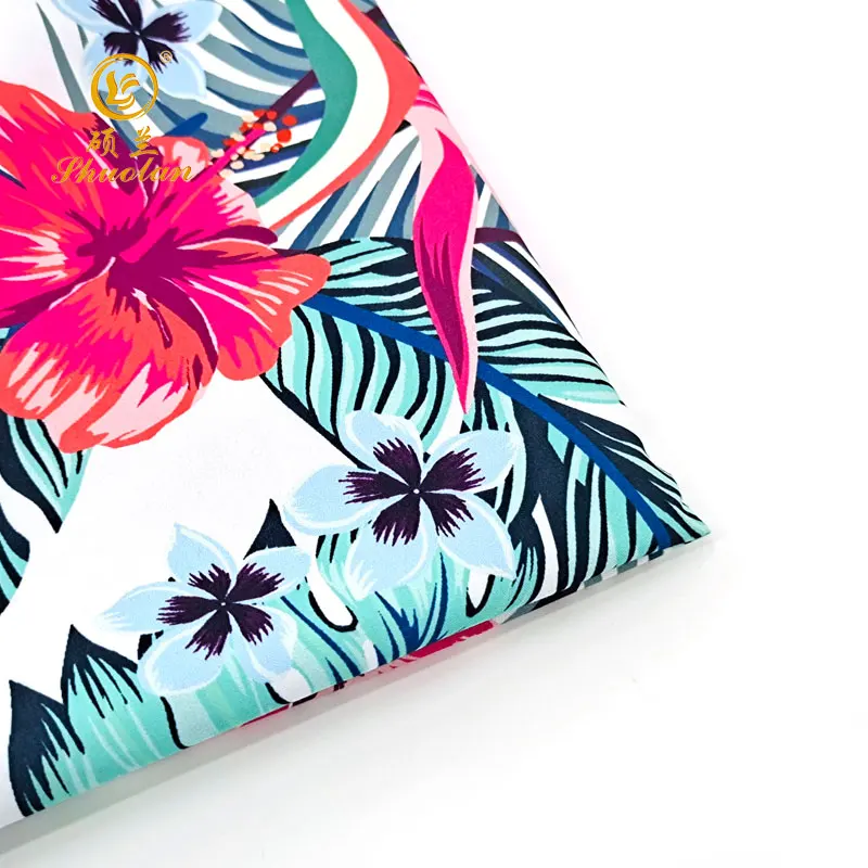 Custom printed peach skin fabric hot selling fashion floral print designs summer light weight 100gsm poplin shirting fabric