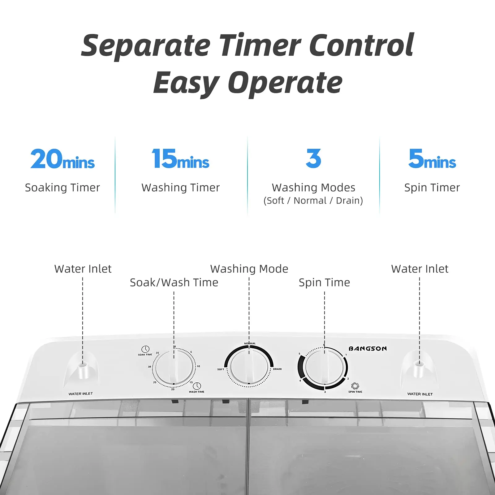 Wholesale Prices Household Dorms Small Compact Twin Tub Cloth Washing Machine with Dryer
