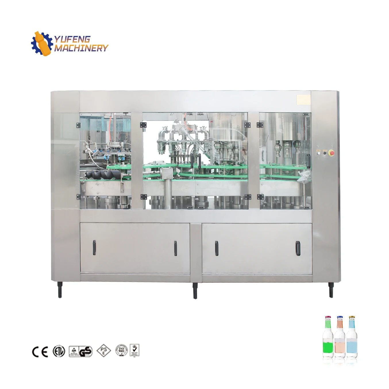 High Speed Automatic 3 in 1 9000BPH Glass Bottle Drink Juice Filling Machine