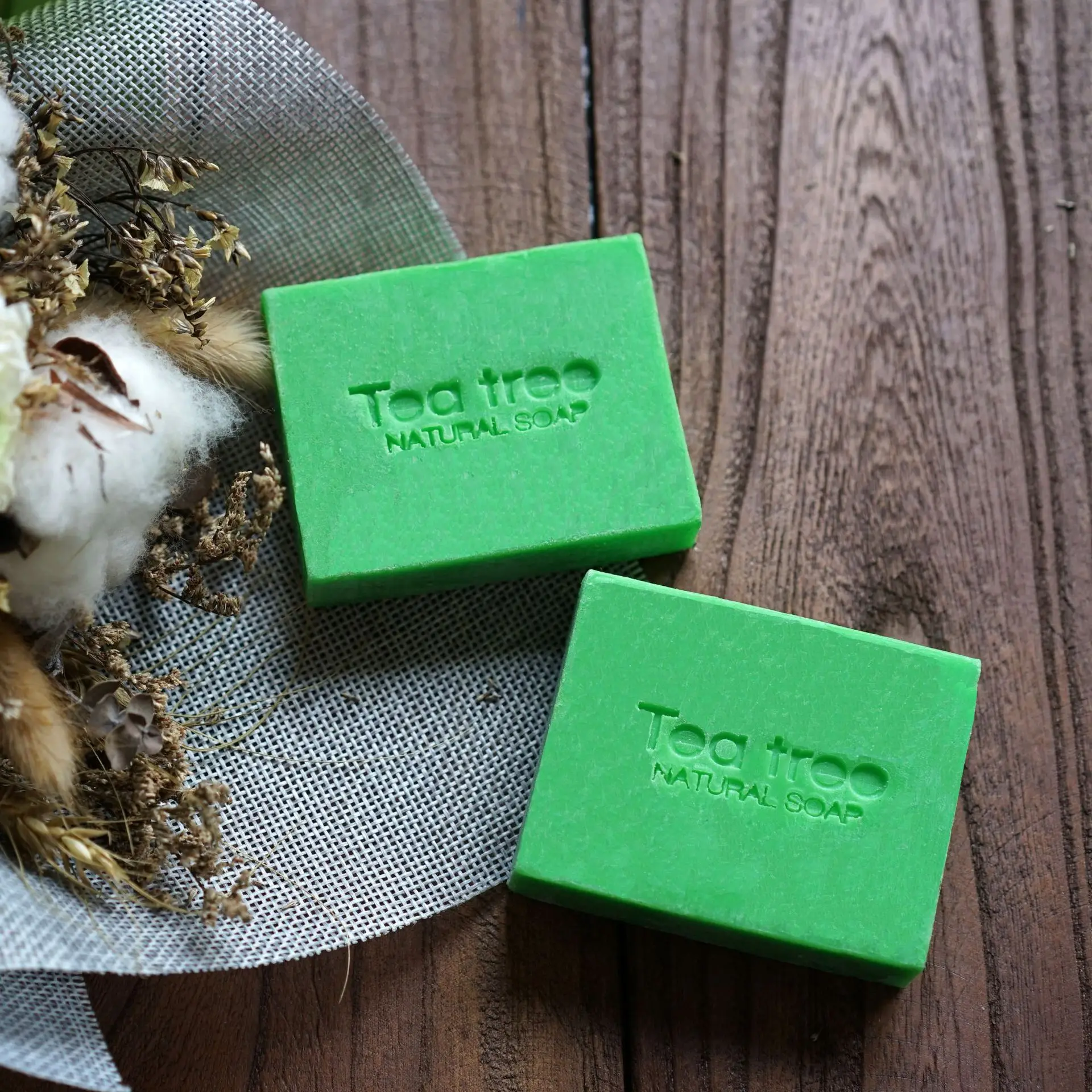Organic Body Care Tea Tree Therapy Cleansing Bar Soap Whitening Vegan Cold Processed Tea Tree Oil Soaps Hand Made Bathing Soap