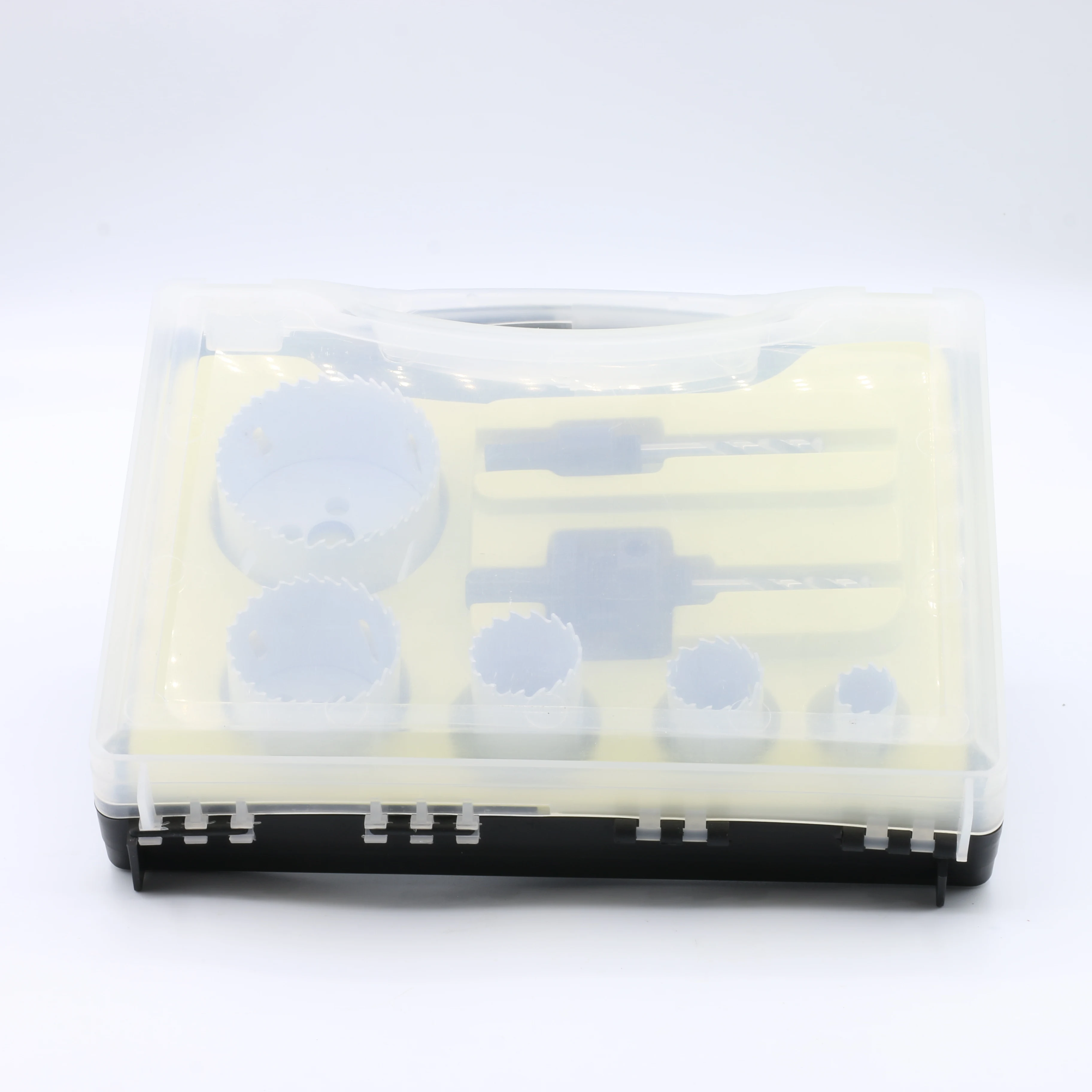 Naili 7 PC bi-metal M42 hole saw Set with Saw Blades Mandrels Drill Bits Installation Plate  in Transparent plastic box
