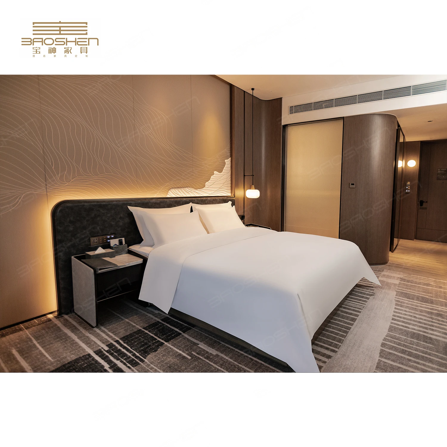 Modern Hotel Room Furniture Complete Set 5 star Free Design Solid Wood Hotel Furniture Bedroom