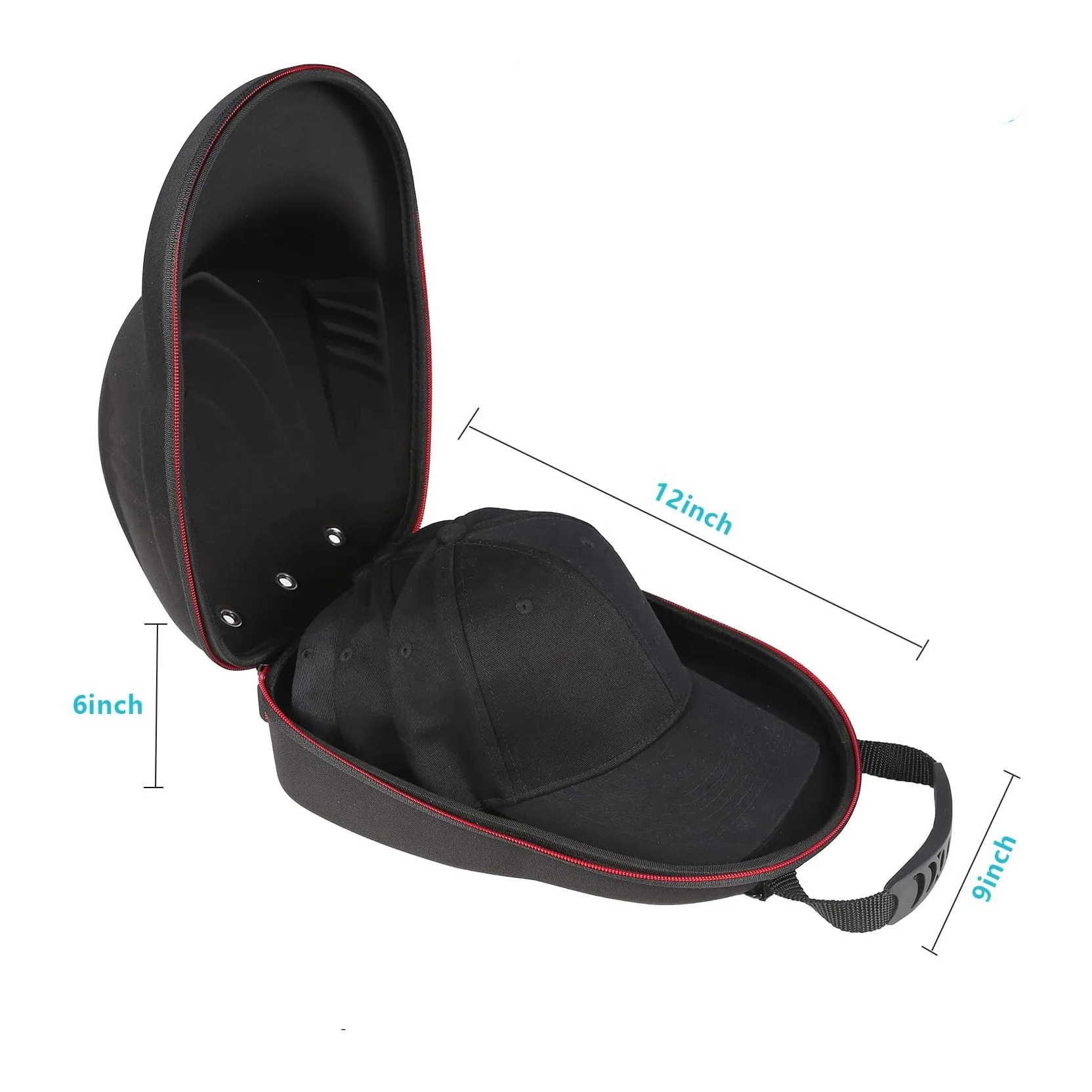 Factory produce hard portable leather travel accessories case bag for baseball hat