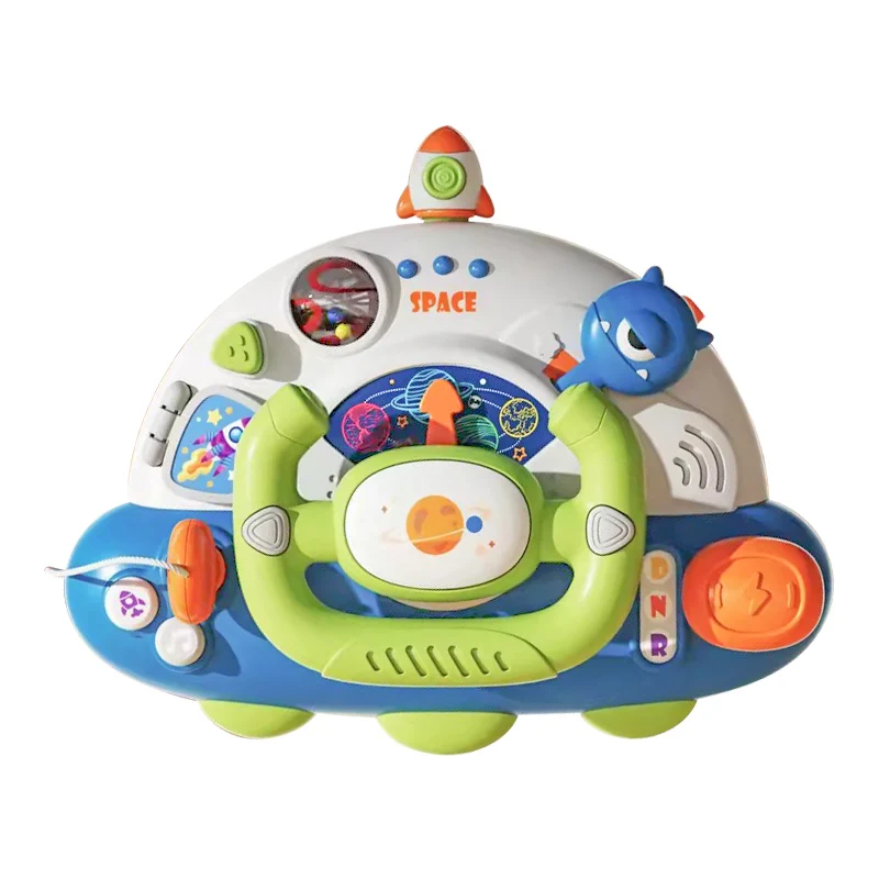 Toddlers Early Educational Toys Baby Cartoon Car Steering Wheel with Sound Light
