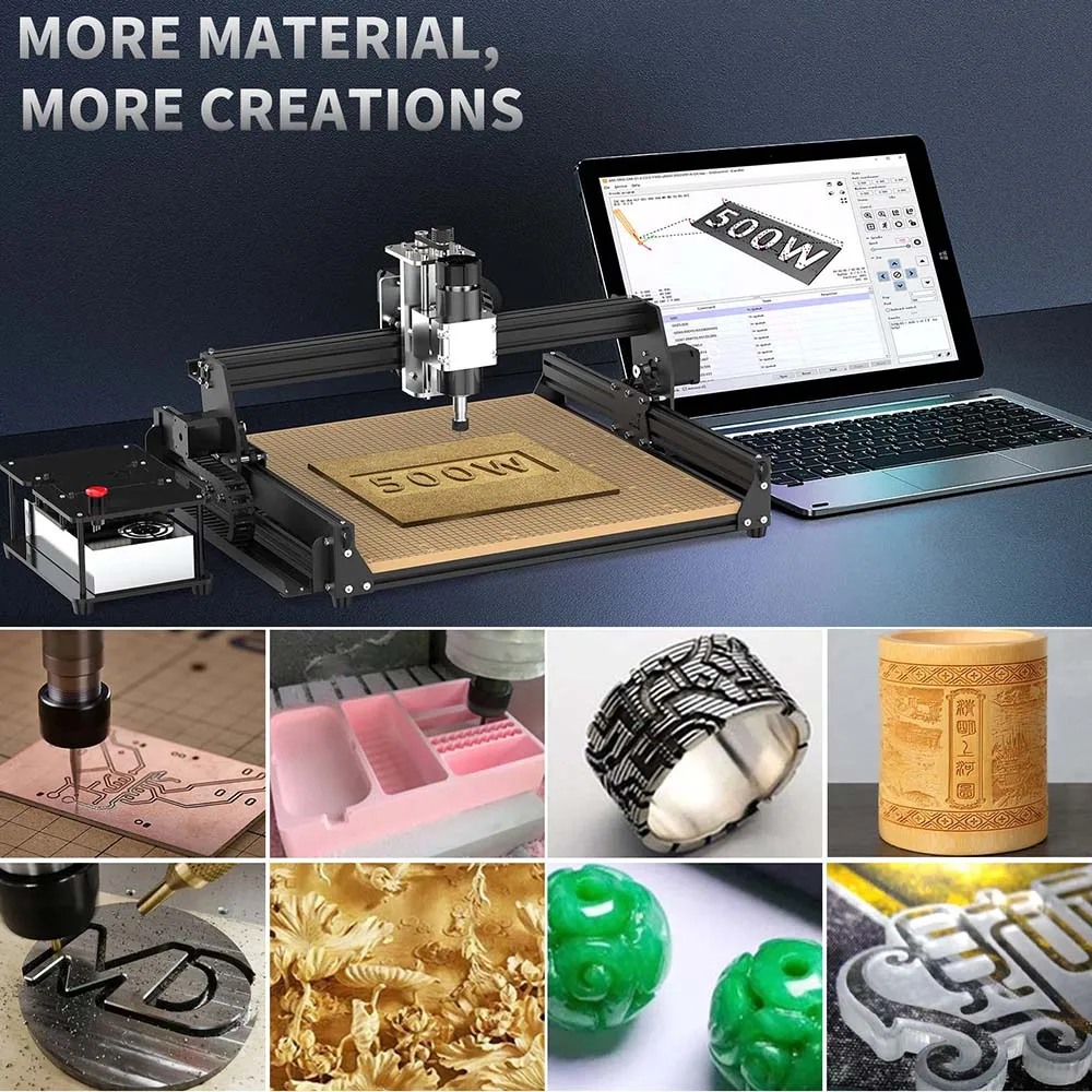 LingYue 500 Вт Шпиндельный мини-фрезерный станок с ЧПУ 3 оси 4540 маленький ЧПУ металлический Гравировальный фрезерный станок