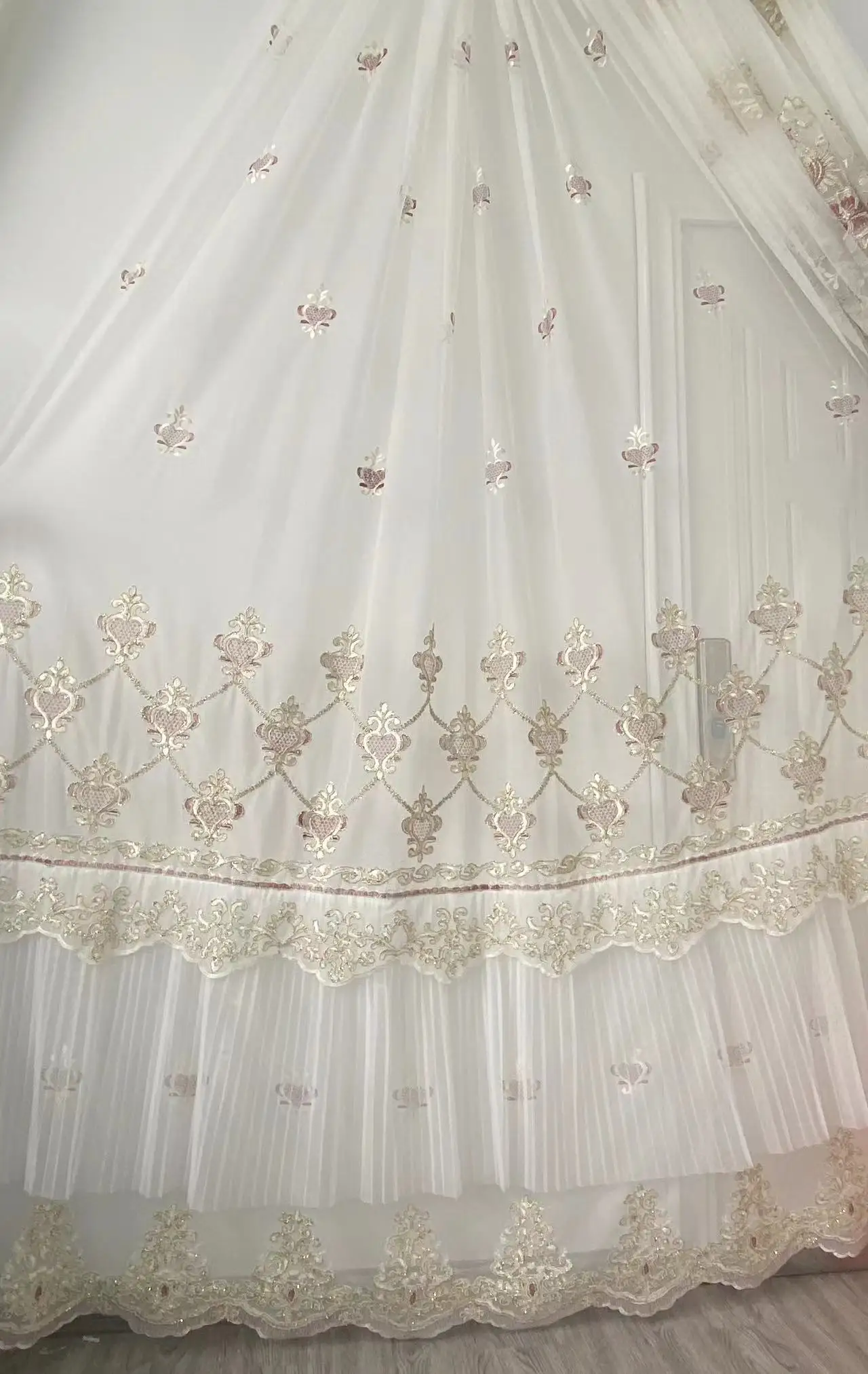 ZHONGHUA  Embroidery Ready Made Curtain Luxury Space Custom Party Accessories Halloween Embroidered Floral Chinese OEM