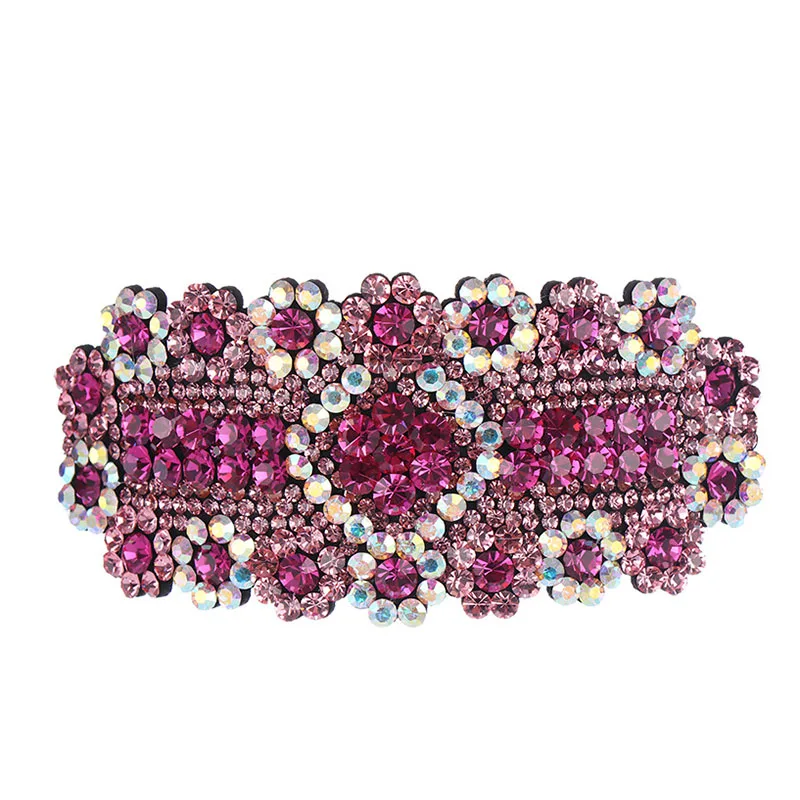 HX-216 Square Rhinestone Women Hairpin Multicolour Rhinestone Hair Clip Fashion Hair Accessory