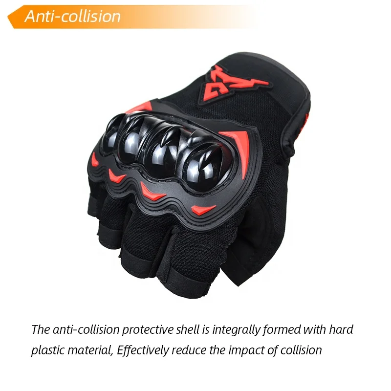 Motocentric Half Finger Motorcycle Racing Gloves Hard Shell Protective Bicycle Cycling Gloves Summer Motorbike Riding Equipment