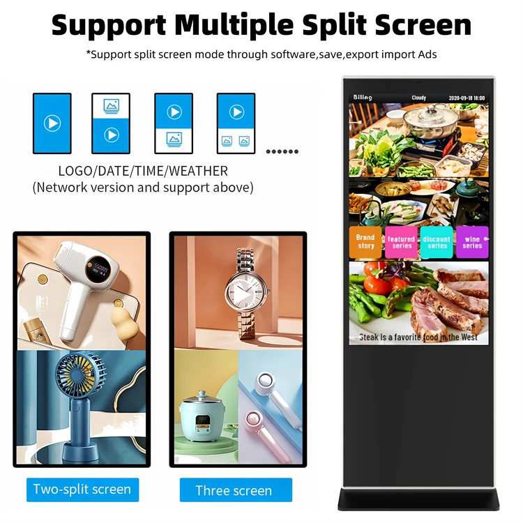 Floor Standing Display Totem 32 49 55 65 Inch Digital Signage Kiosk Machine China Touch Screen Vertical Lcd Advertising Tv