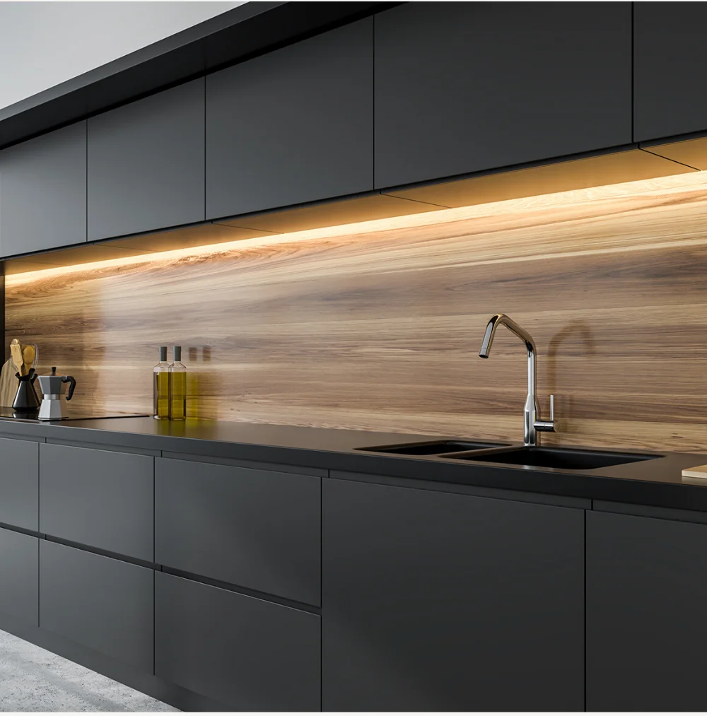 CBMmart Custom Kitchen Cabinet Manufacturer China Made Foshan Large Flat Pack Smart Frameless Light Oak Modern Kitchen Cabinet