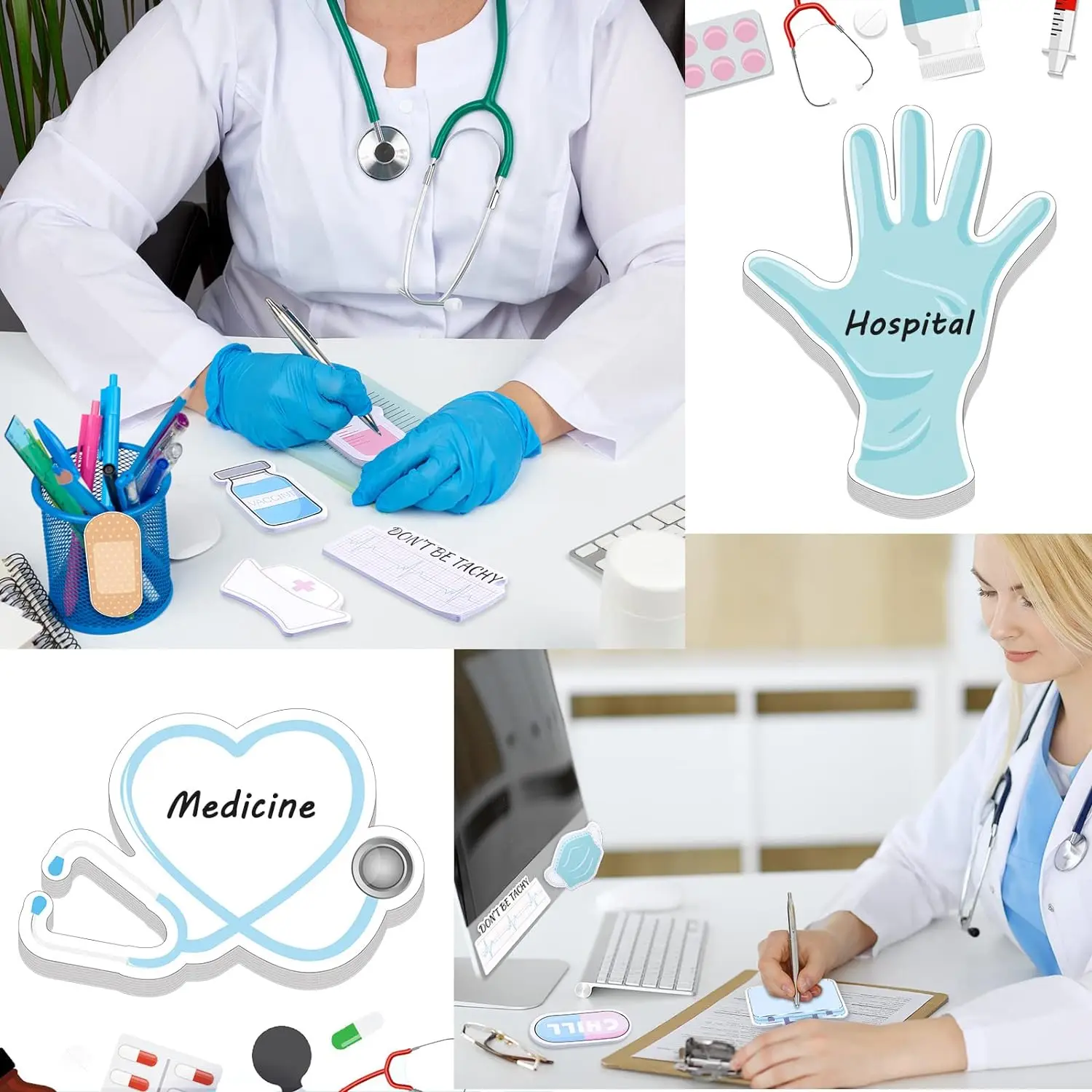 Nursing Essentials Medical Themed Mini Sticky Notes Assorted Sticky Note Pads Self Stick Cute Memo Pads for Nurse Gifts Hospital