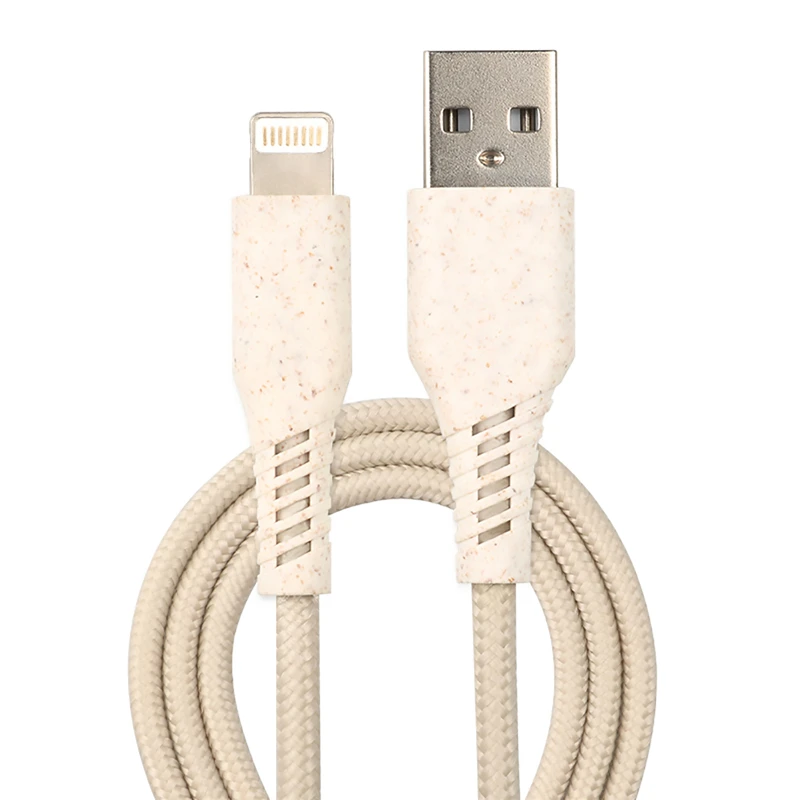 Fast charge Quick Transmission wheat straw fiber Material Cables Biodegradable USB Data Cable