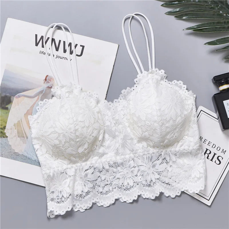 New Arrival Women Push Up Wireless Lace Bra Top Women Plus Size Bralette Underwear Lingerie Full Cup