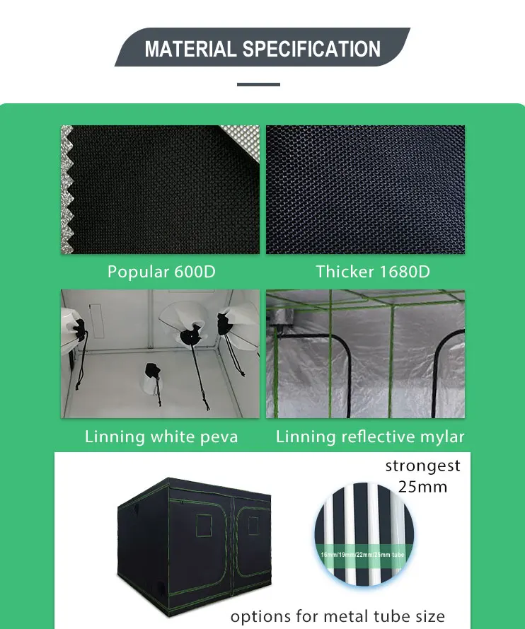 Factory Direct Supply Indoor Triangle Hydroponics Highly Reflective Fabric 600d Mylar Plant Grow Tent