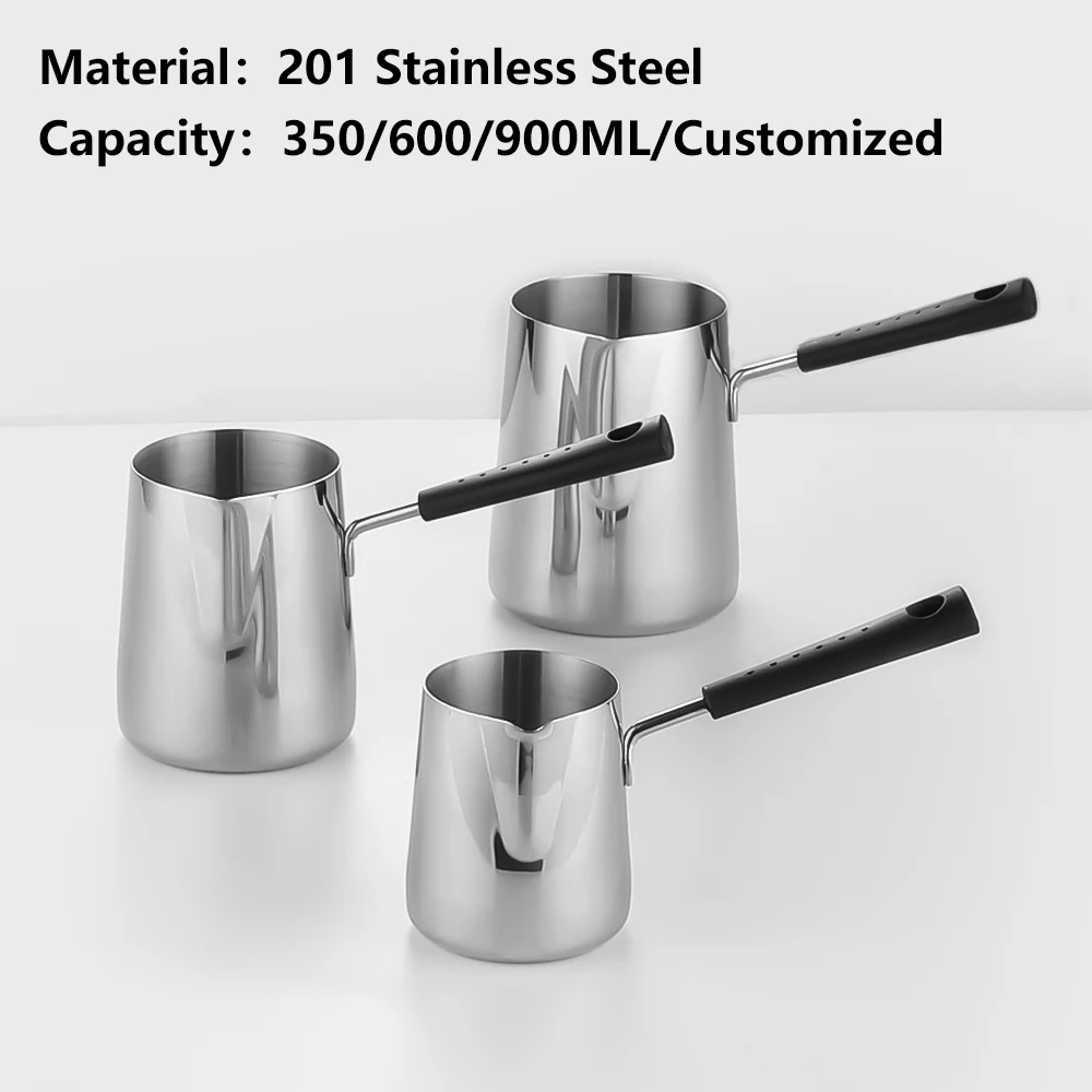 Customized 350ml 600ml 900ml Stainless Steel Coffee Milk Pitcher Cup Milk Jug Latte Art Coffee Pitcher