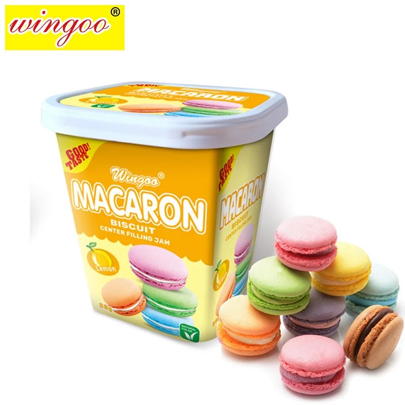 Cream Cracker Biscuits Sandwich Biscuit Chips Center Filled Sweet Fermented Cake Macaron Creamy Food Biscuit