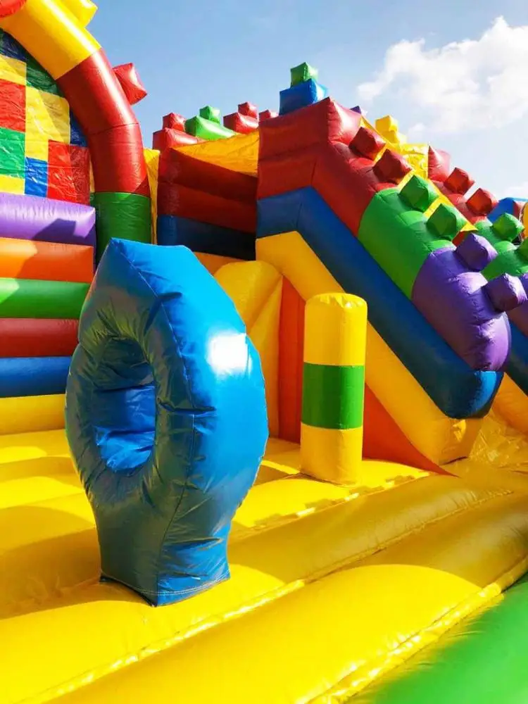 
Hot sale inflatable LEG-O block jump bouncer with slide combo game for kids 