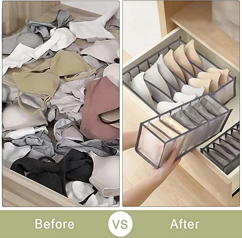 Hot Selling Cheap Price Foldable 11 Grids Wardrobe Clothes Organizer for Bra Underwear socks