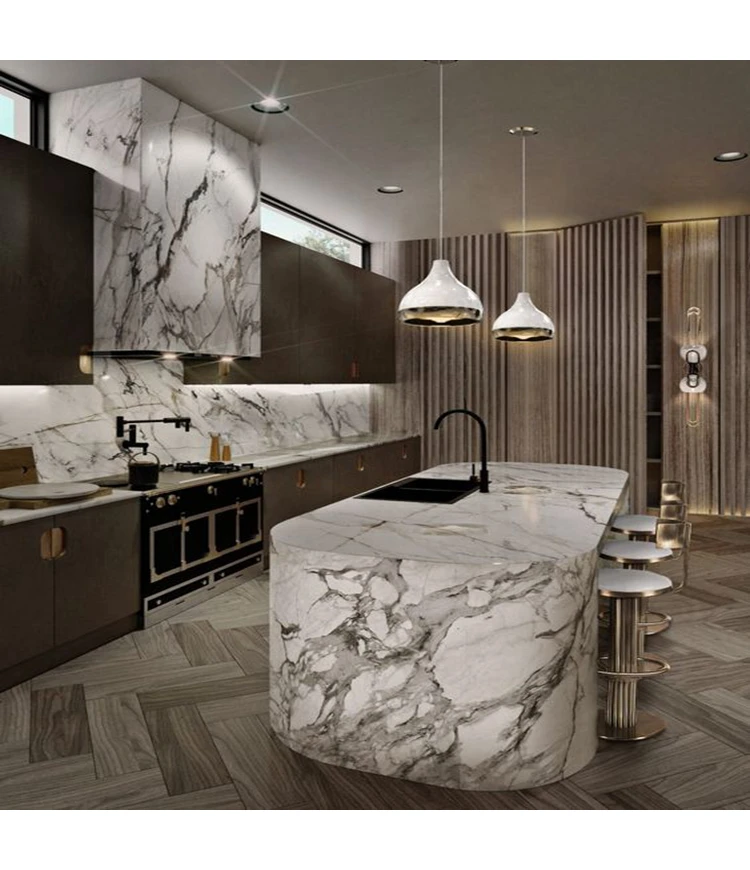 Luxury unique real marble design solid surface acrylic bar counter