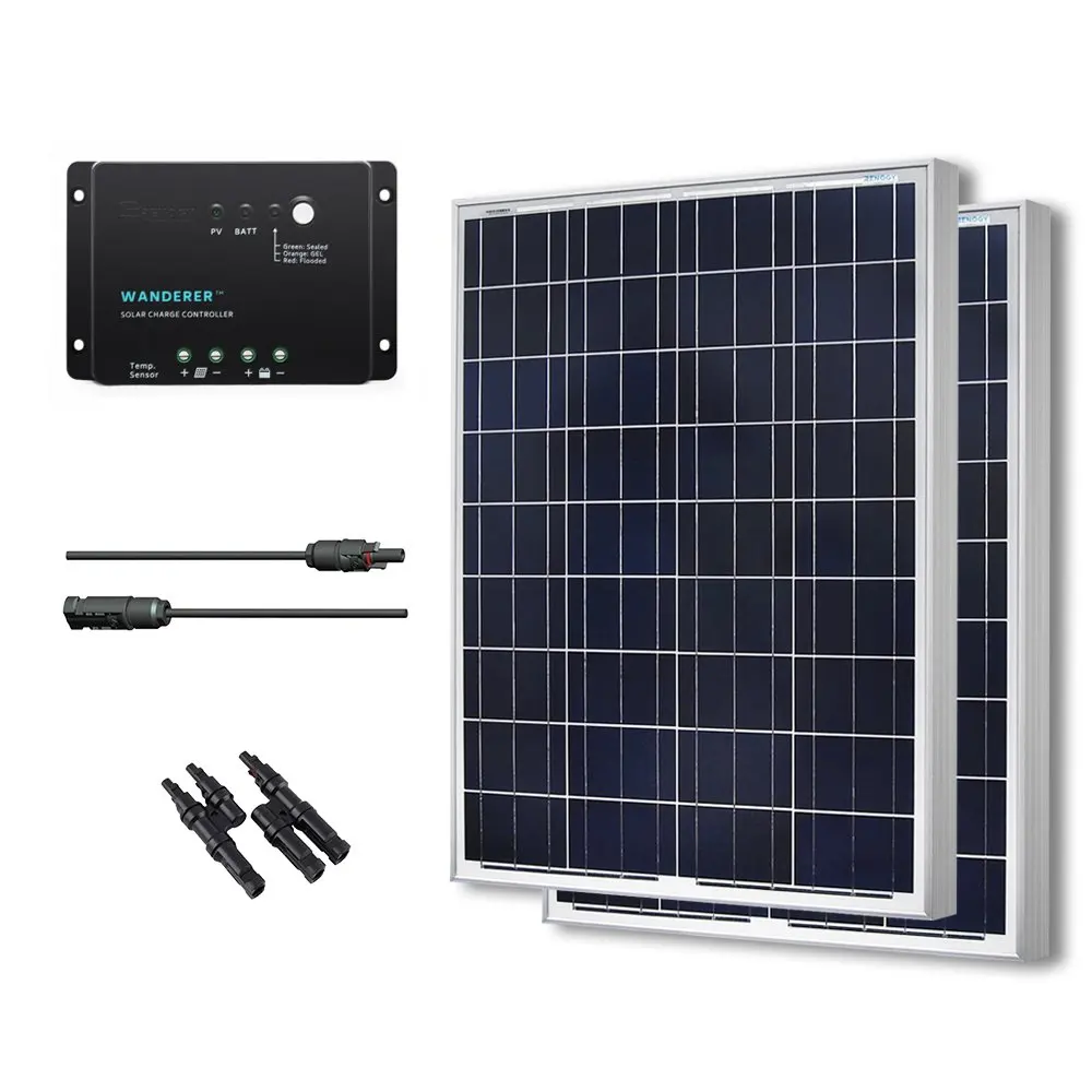 Polycrystalline solar panel 20W 18V with aluminium frame for 12V charging system