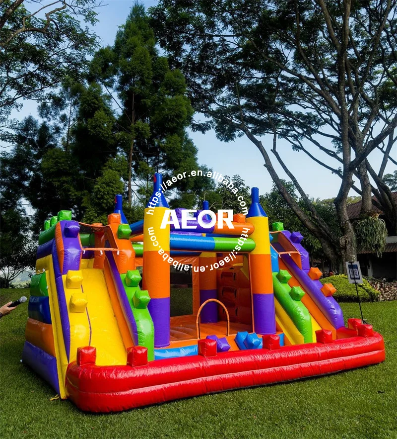 New Product Jumping Castle Double Slide Outdoor Jumping Castle With Slide And Pool Inflatable Bounce House Inflatable Castle