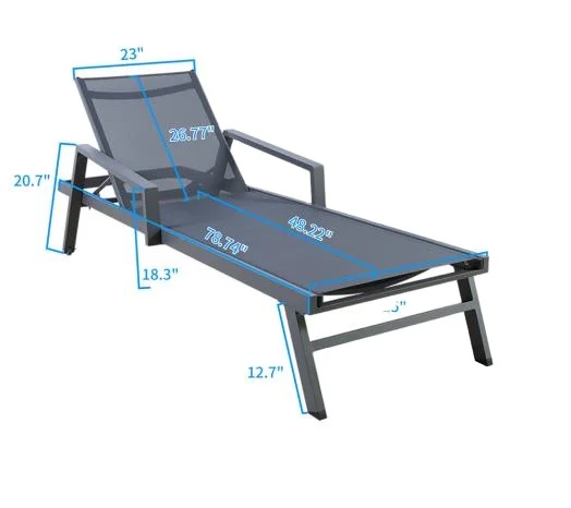 Wholesale Pool Lounge Chairs with armrest Chaise Couch Modern Sun Lounger Swimming Pool Beach Furniture