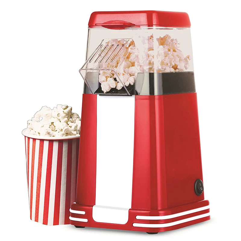 Hot Air Circulation Popcorn Maker Low Fat No Oil Needed Popcorn Popper for Home Movie/Party Electric Popcorn Machine