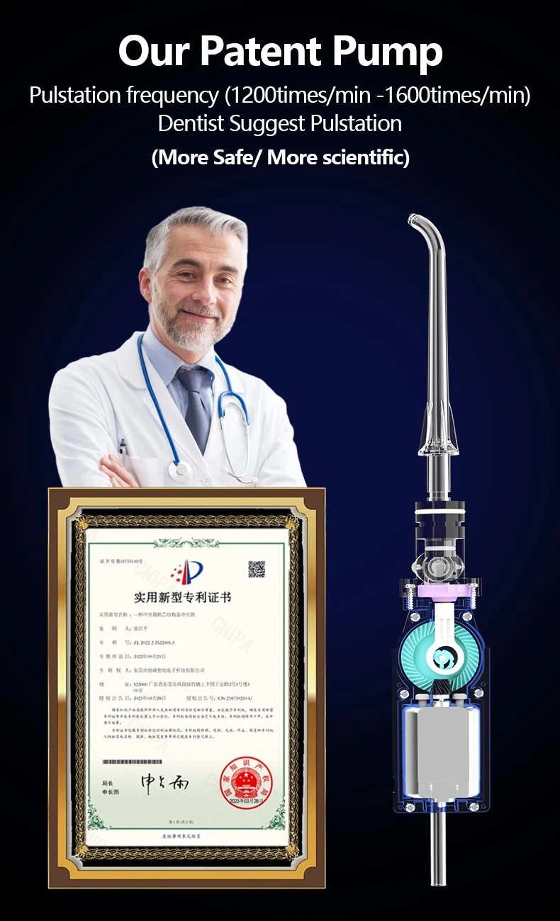 New Portable Wireless Water Pick Dental Water Flosser Oral Irrigator with Toothbrush Head Tip