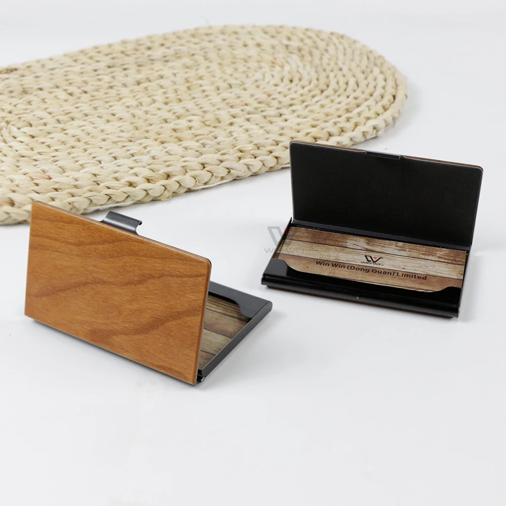 Slim Minimalist Custom Wood ID Credit Card Holder Promotional Wood Card Wallets