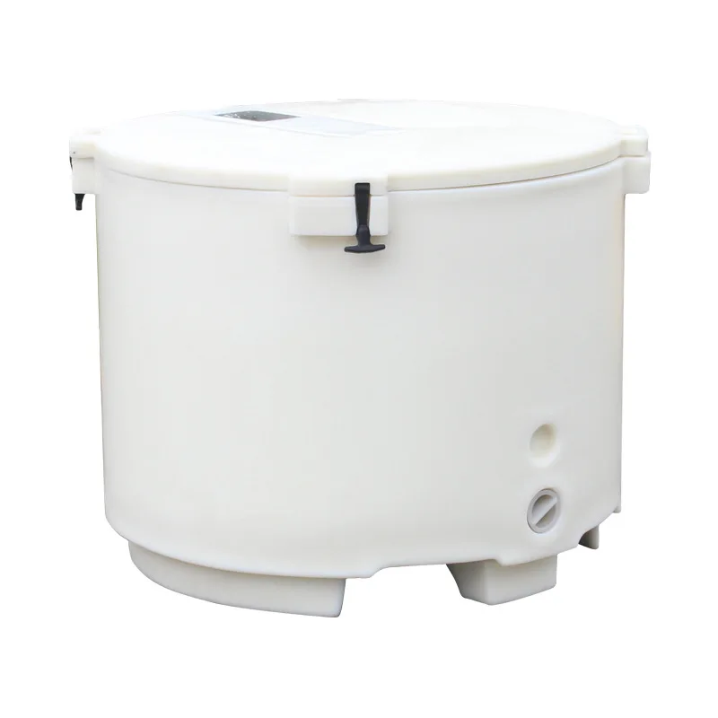Factory wholesale double wall round shape large capacity ice rotomolded cooler box 400l 600l 630l for fish fishery