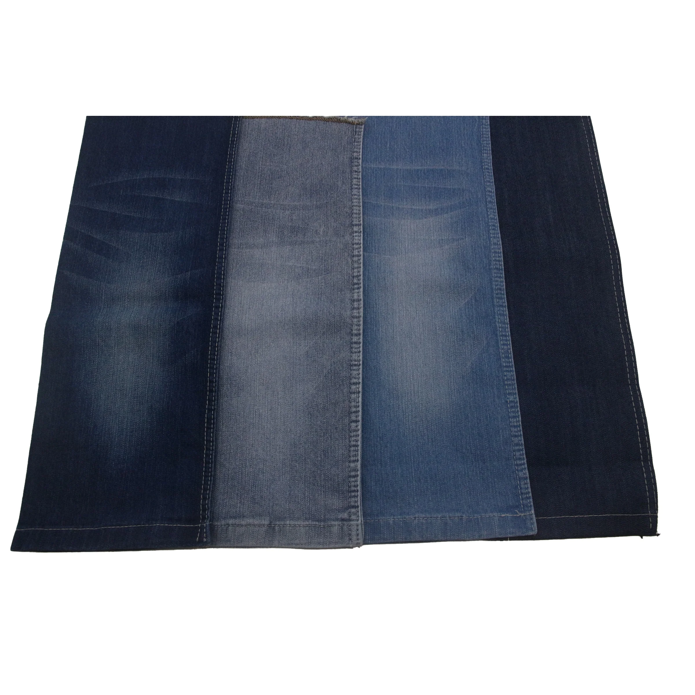 Spot supply cotton polyester  Denim Fabric Low stretch twill indigo color TR denim fabric for sale