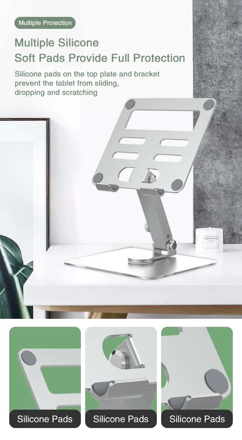 New 2023 products folding aluminum alloy notebook holder 360 degree rotating telescopic rod desktop holder mobile phone tablet