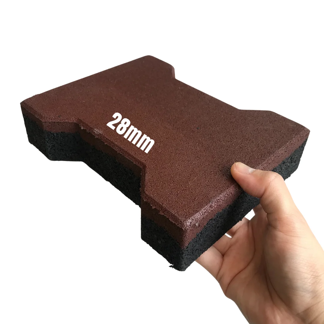Interlock Outdoor Rubber Paver Rubber Bricks 28mm thickness Horse Race Way Tile Recycled Materials